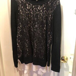 Black and white Lace sweater